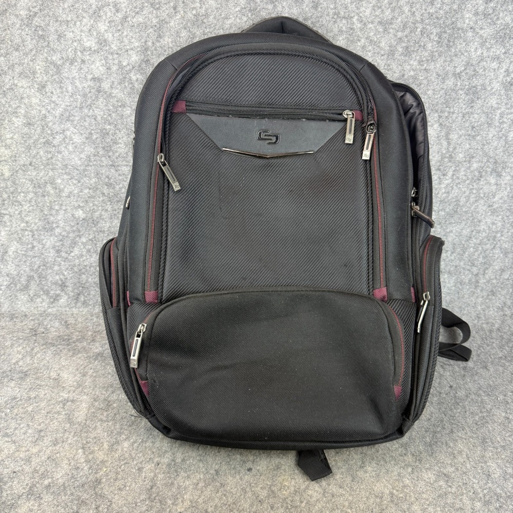 Solo  Executive Laptop Backpack, Black/Red‎